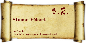 Vimmer Róbert névjegykártya